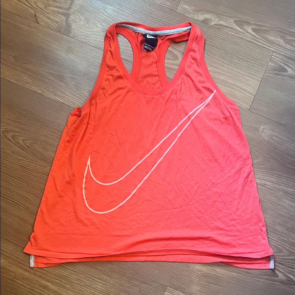 Nike Coral Racerback Tank with White Swoosh